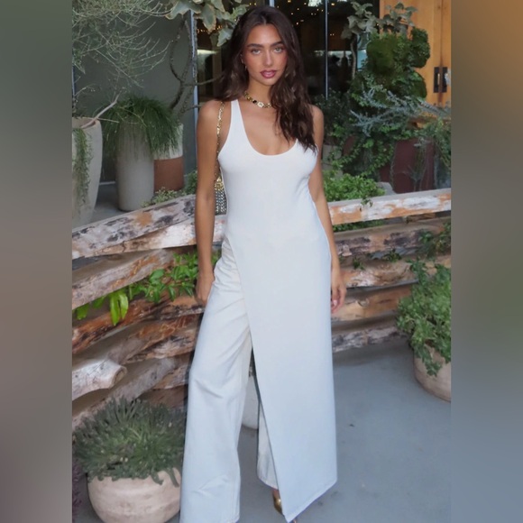 Longline Racerback Top - White - Picture 3 of 4